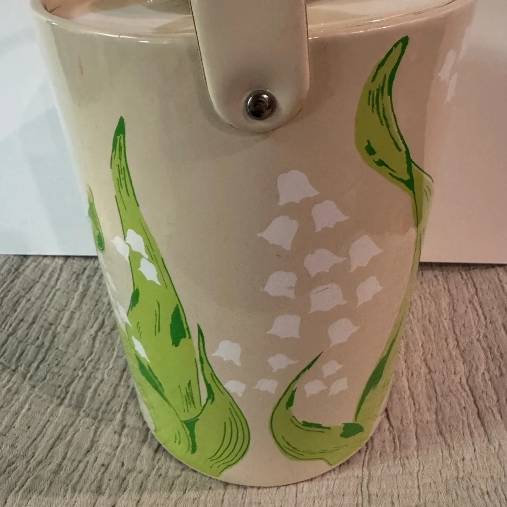 1970s Vintage Gloria Vanderbilt Floral Vinyl Ice Bucket